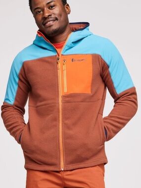 cotopaxi Abrazo Hooded Jacket - Brown/Light Blue/Orange men XL